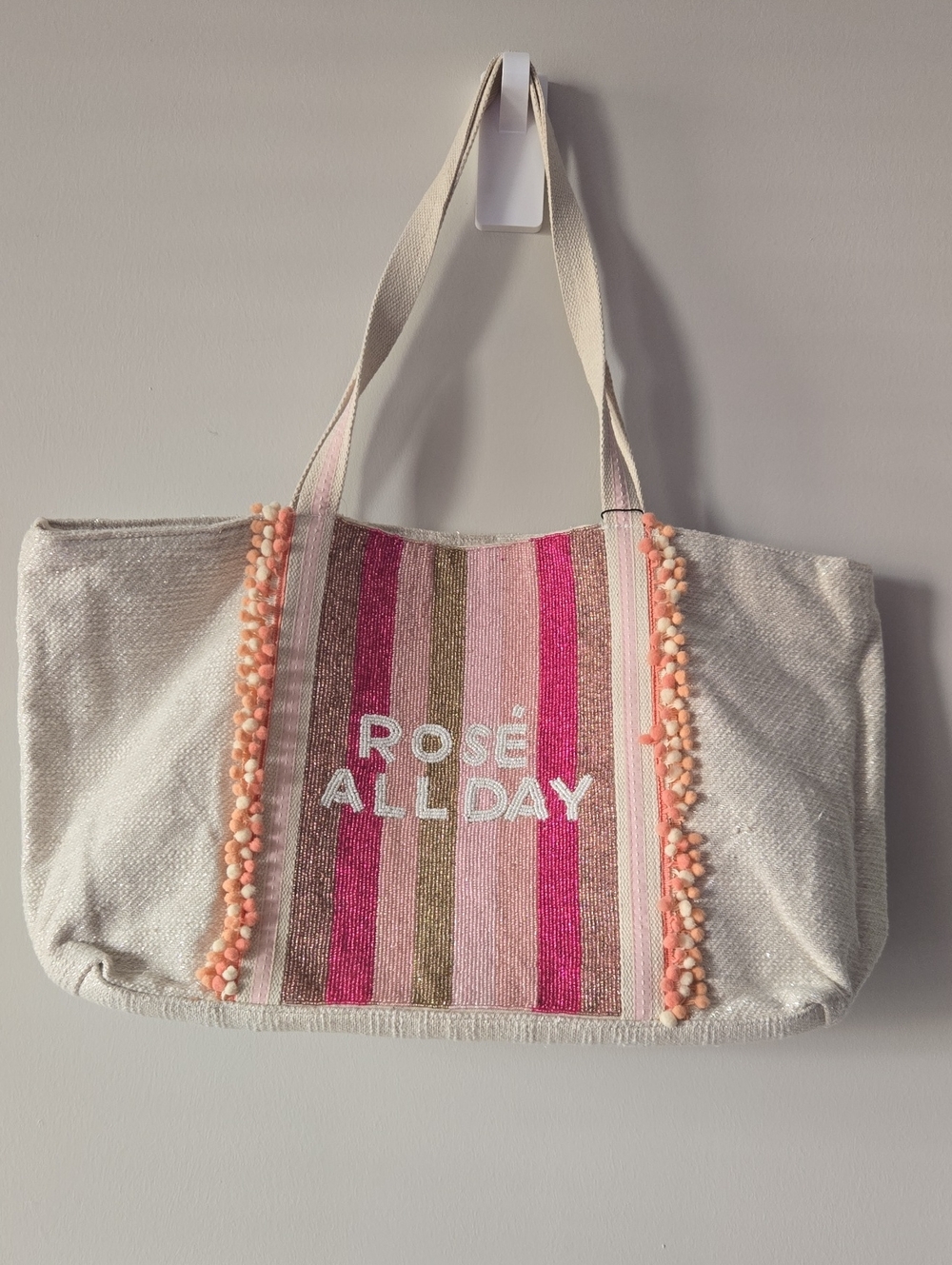 America & Beyond Rose' All Day Pink Large Tote NWT